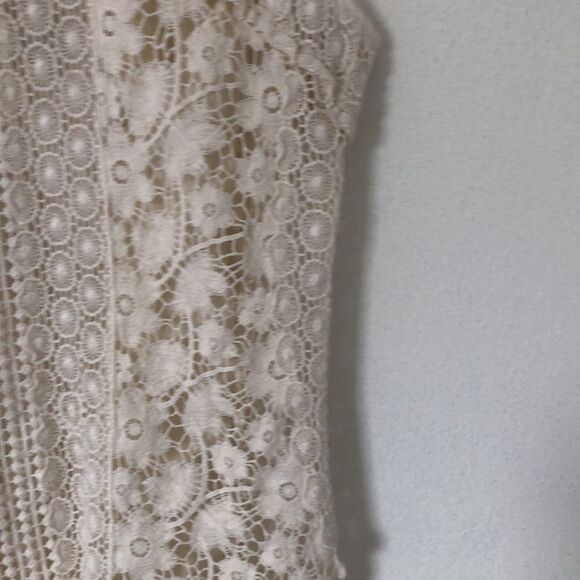 Lucky Brand size S Ivory Coquette Fairy Cotton Cottage Core Crocheted Tank Top - Picture 7 of 10